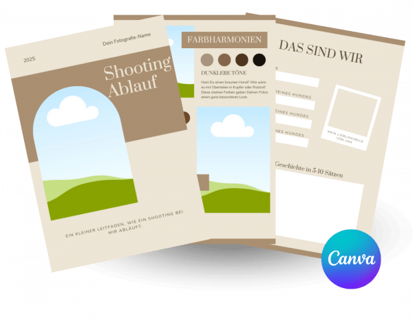 Kunden-Bundle für Hundefotografen (Canva-Vorlagen)